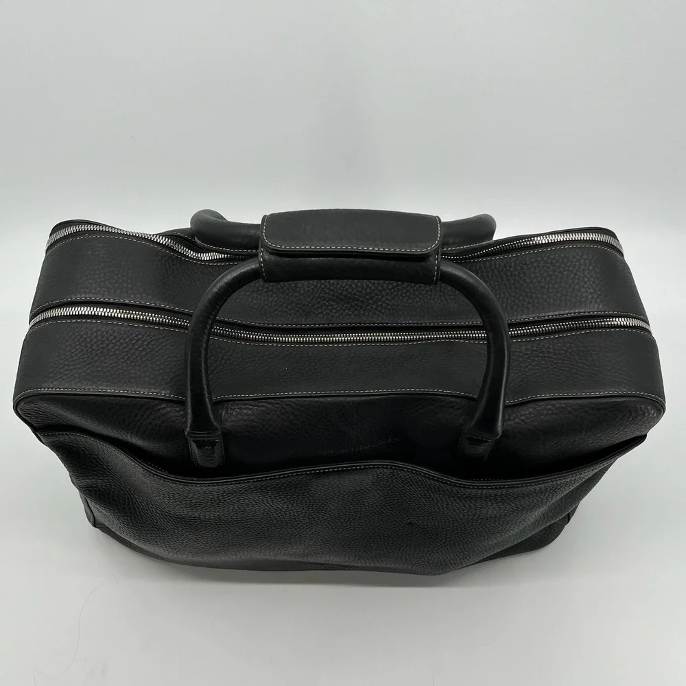 Levenger Pebbled Leather Briefcase Black Executive Business Laptop Portfolio Bag